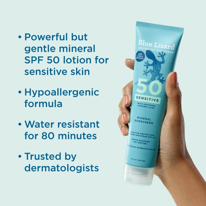 Blue Lizard Sensitive Mineral SPF 50 Sunscreen Lotion