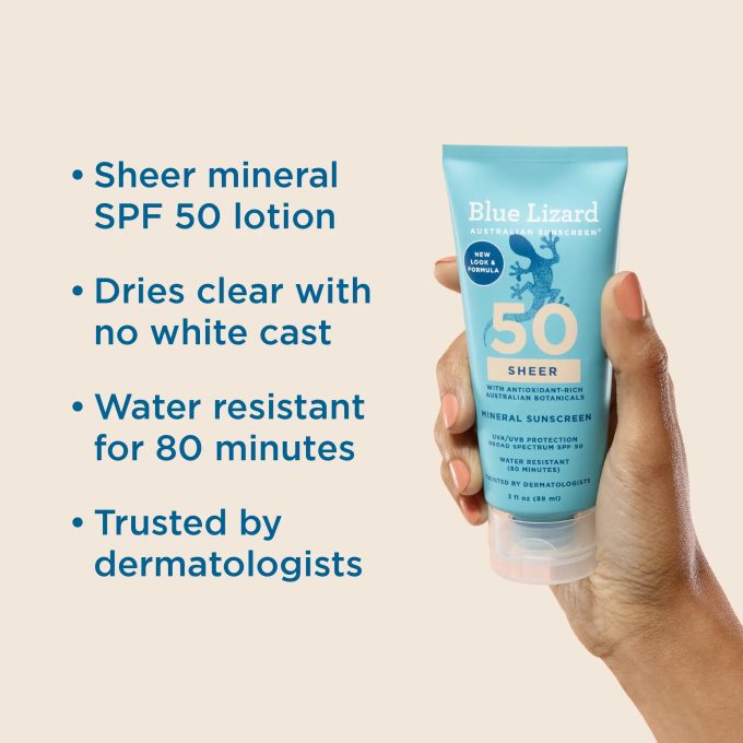 Blue Lizard Sheer Mineral SPF 50 Sunscreen Lotion