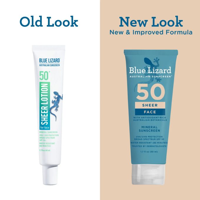 Blue Lizard Sheer Face Mineral SPF 50 Sunscreen Lotion