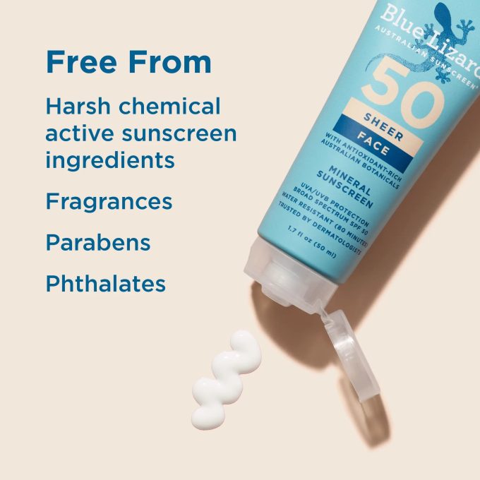 Blue Lizard Sheer Face Mineral SPF 50 Sunscreen Lotion
